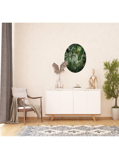Papier peint intissé auto-adhésif rond  Thème Jungle - 70 x 70 cm - Kiabi
