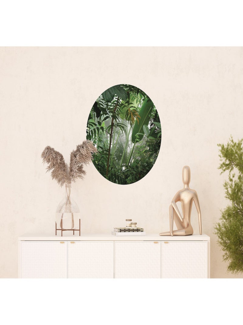 Papier peint intissé auto-adhésif rond  Thème Jungle - 70 x 70 cm Multicolore - Kiabi