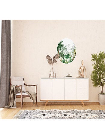 Papier peint intissé auto-adhésif rond Thème Les tropiques - 70 x 70 cm