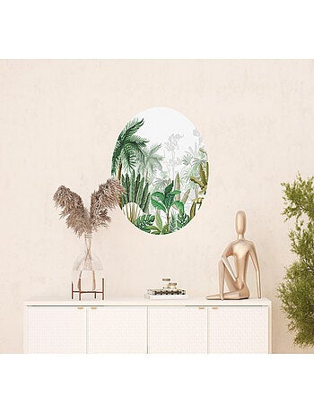 Papier peint intissé auto-adhésif rond Thème Les tropiques - 70 x 70 cm