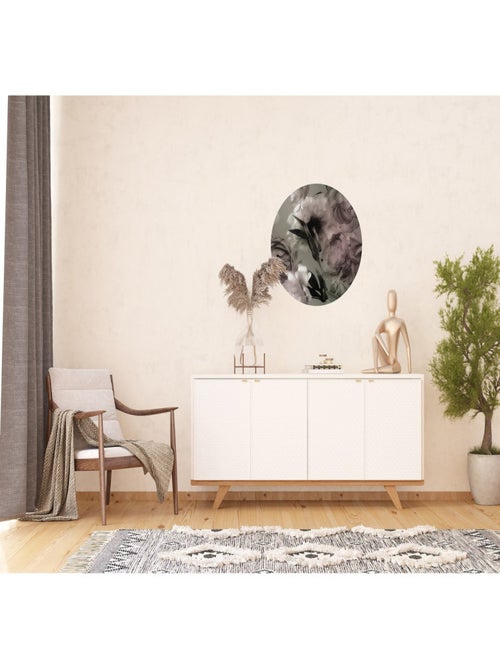 Papier peint intissé auto-adhésif rond  Thème Magie des pivoines 70 cm - Kiabi