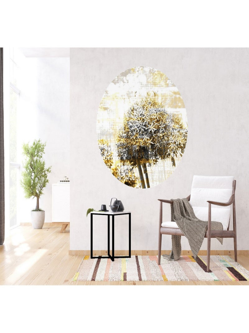 Papier peint intissé auto-adhésif rond  Thème Magie du Pissenlit - 140 x 140 cm Multicolore - Kiabi