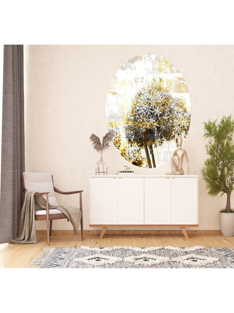 Papier peint intissé auto-adhésif rond  Thème Magie du Pissenlit - 140 x 140 cm Multicolore - Kiabi