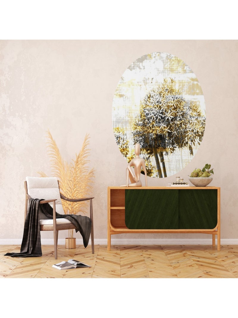 Papier peint intissé auto-adhésif rond  Thème Magie du Pissenlit - 140 x 140 cm Multicolore - Kiabi