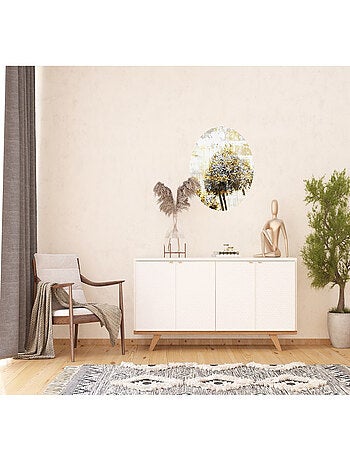 Papier peint intissé auto-adhésif rond Thème Magie du Pissenlit - 70 x 70 cm