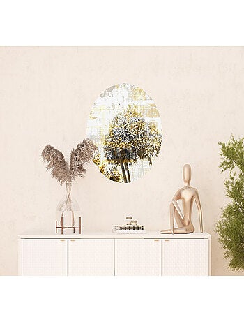 Papier peint intissé auto-adhésif rond Thème Magie du Pissenlit - 70 x 70 cm