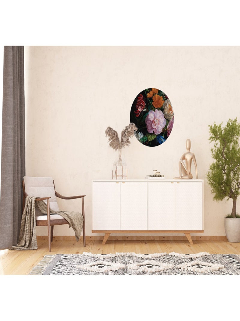 Papier peint intissé auto-adhésif rond  Thème Nature morte - 70 x 70 cm Multicolore - Kiabi