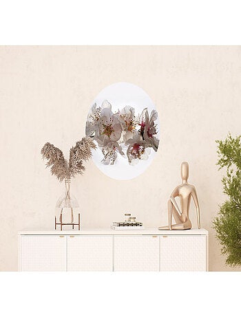 Papier peint intissé auto-adhésif rond Thème Orchidées - 70 x 70 cm