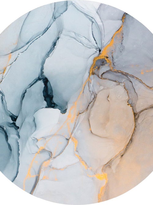 Papier peint intissé auto-adhésif rond  Thème Pierre aquarelle - 70 x 70 cm - Kiabi
