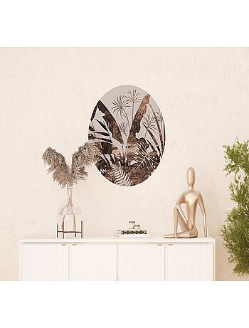 Papier peint intissé auto-adhésif rond Thème plantes - 70 x 70 cm