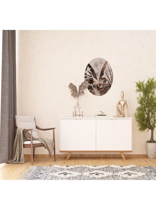 Papier peint intissé auto-adhésif rond  Thème plantes - 70 x 70 cm - Kiabi