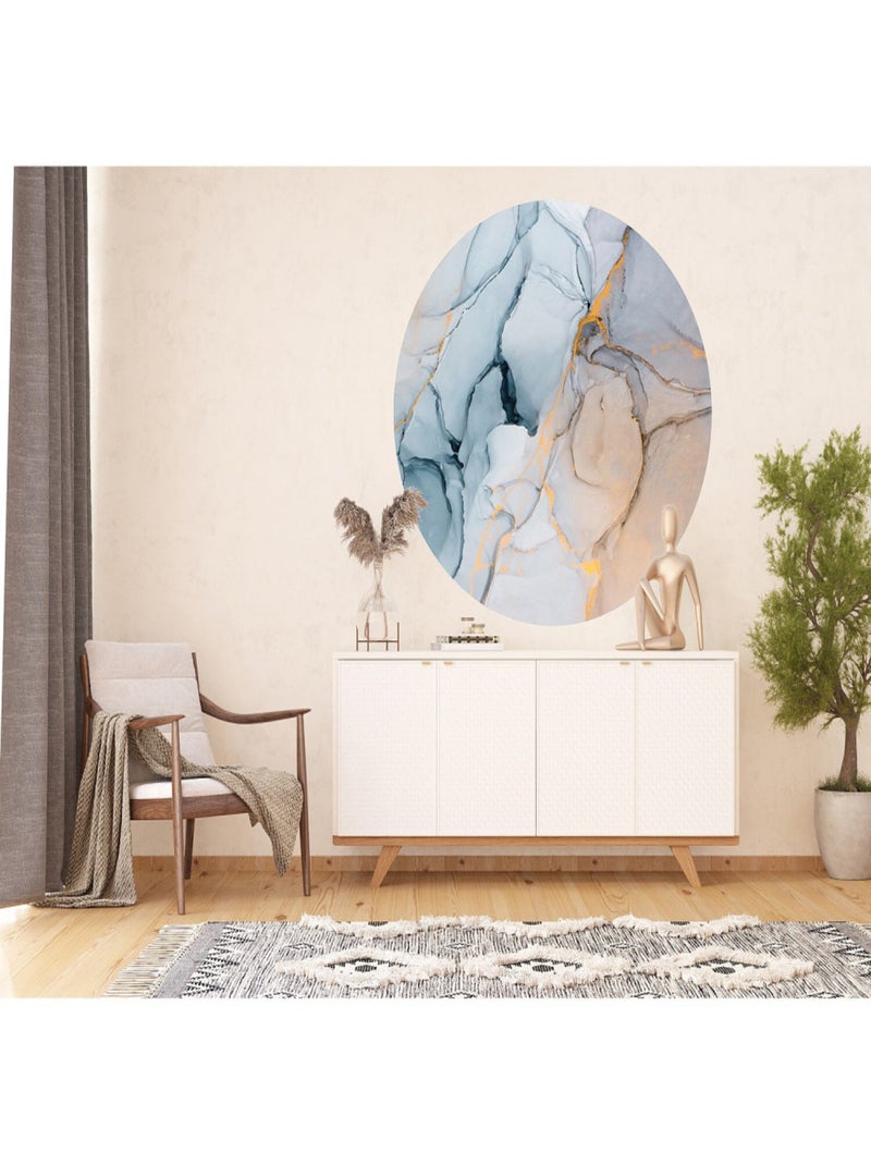 Papier peint intissé auto-adhésif rond  Thème Watercolor Stone - 140 x 140 cm Multicolore - Kiabi