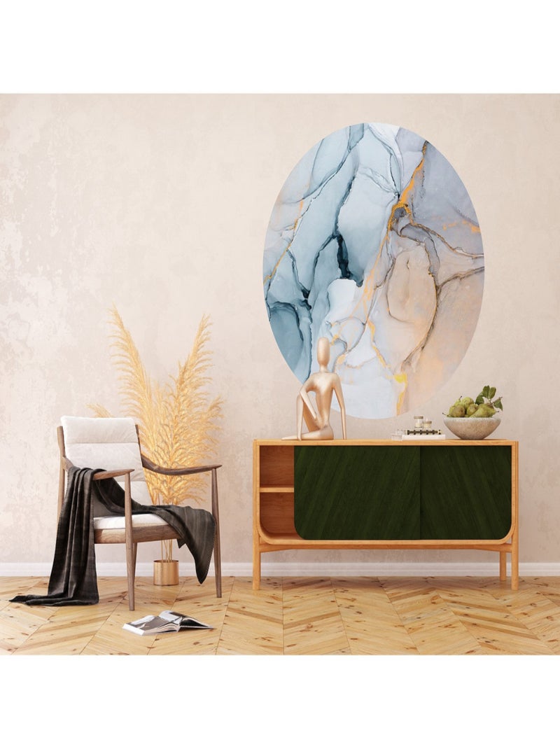 Papier peint intissé auto-adhésif rond  Thème Watercolor Stone - 140 x 140 cm Multicolore - Kiabi