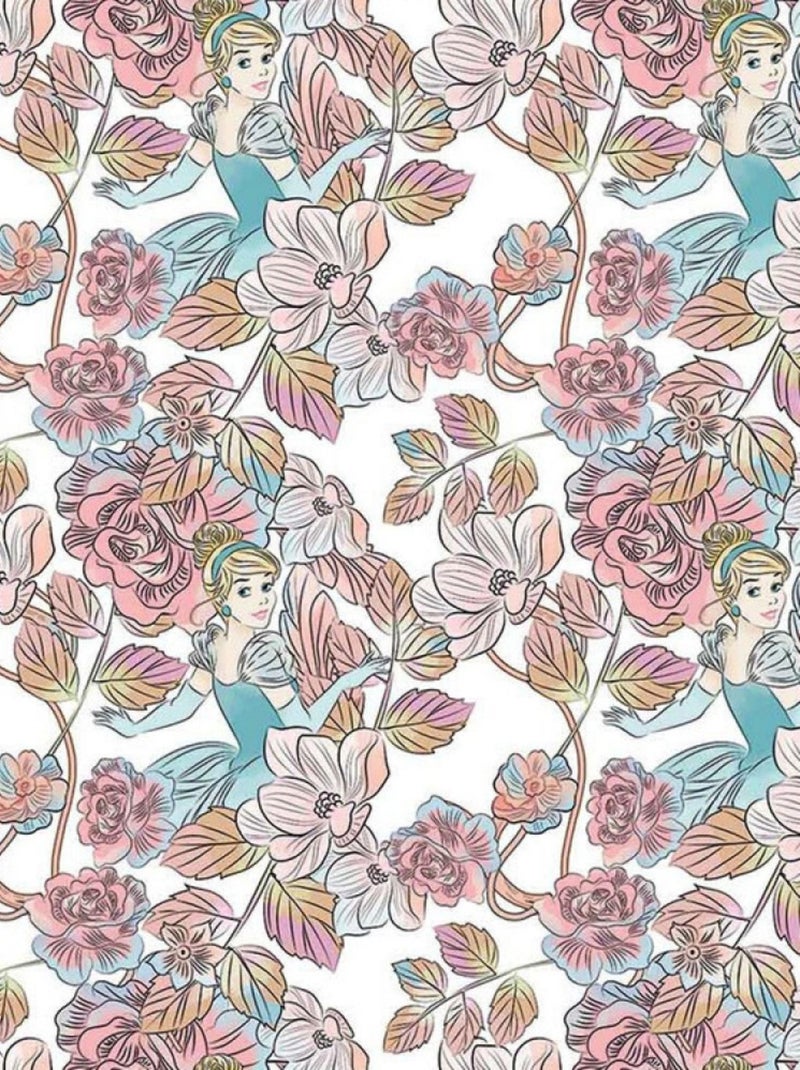 Papier peint intissé Cendrillon Motif floral Disney 200 X 280 CM Noir Noir - Kiabi
