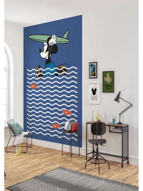 Papier Peint intissé Disney Mickey Mouse fait du surf 200 cm x 280 cm - Kiabi