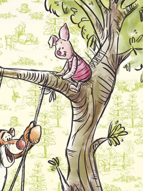 Papier Peint intissé Disney Winnie l'ourson et ses amis font de la balançoire 200 cm x 280 cm - Kiabi