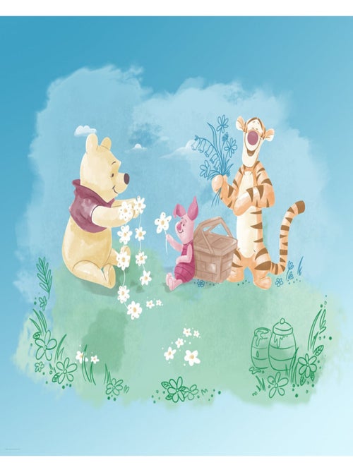 Papier Peint intissé Disney Winnie l'ourson et ses amis pique-nique 300 cm x 280 cm - Kiabi