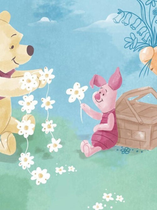 Papier Peint intissé Disney Winnie l'ourson et ses amis pique-nique 300 cm x 280 cm - Kiabi