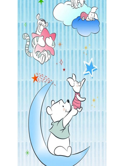 Papier Peint intissé Disney Winnie l'ourson Porcinet dans les étoiles 100 cm x 280 cm - Kiabi