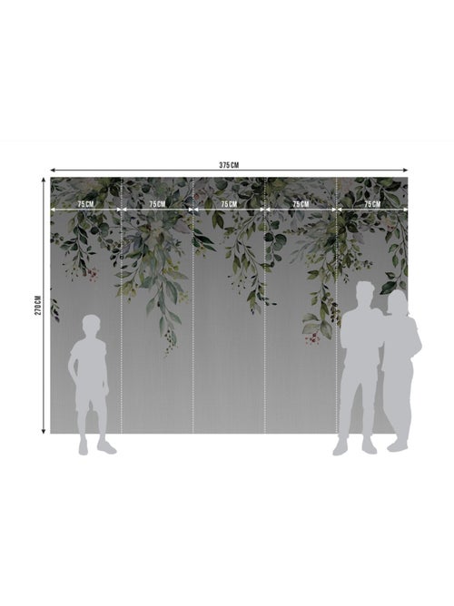 Papier peint intissé feuilles tombantes 375 x 270 cm - Kiabi