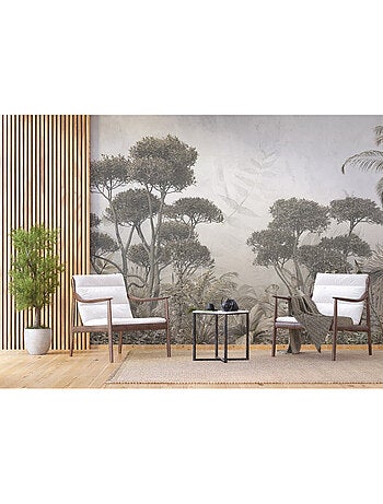 Papier peint intissé jungle monochrome 375 x 270 cm