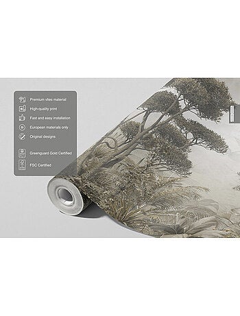 Papier peint intissé jungle monochrome 375 x 270 cm