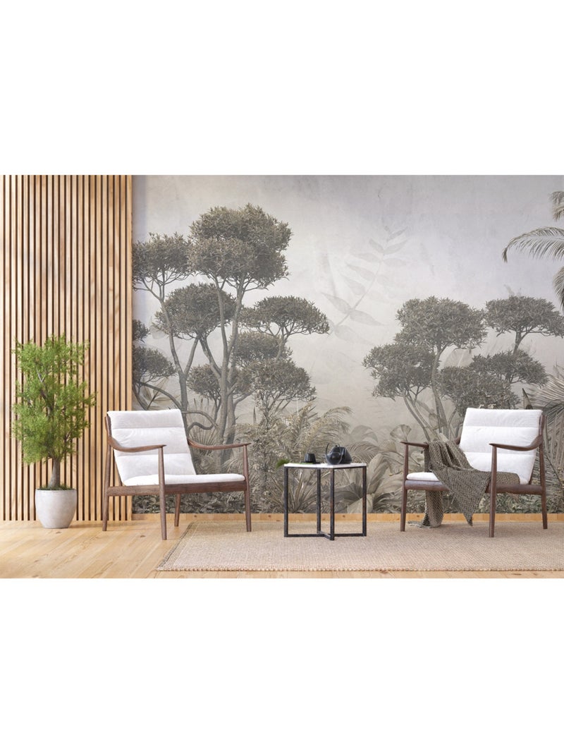 Papier peint intissé jungle monochrome 375 x 270 cm Gris - Kiabi