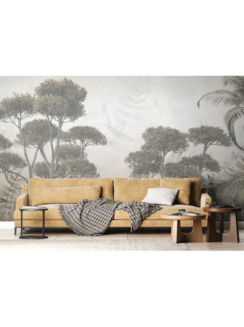 Papier peint intissé jungle monochrome 375 x 270 cm - Kiabi