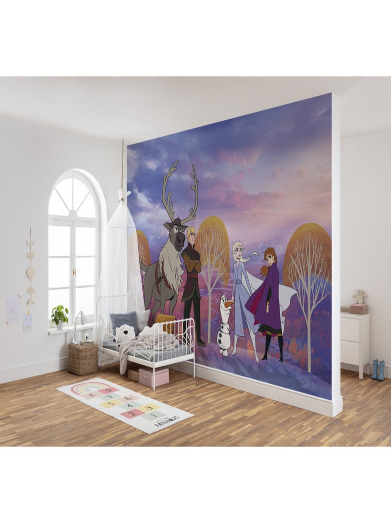 Papier Peint Intissé La Reine des Neiges Disney Forêt d'automne 400 cm x 280 cm Multicolore - Kiabi