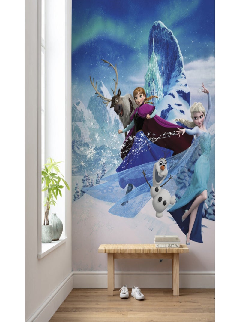 Papier Peint Intissé La Reine des Neiges Disney La magie d'Elsa 200 cm x 280 cm Multicolore - Kiabi