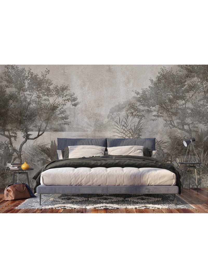 Papier peint intissé lac et végétation 375 x 270 cm Gris - Kiabi