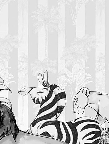 Papier Peint Intissé Le Roi Lion Disney monochrome 300 cm x 280 cm