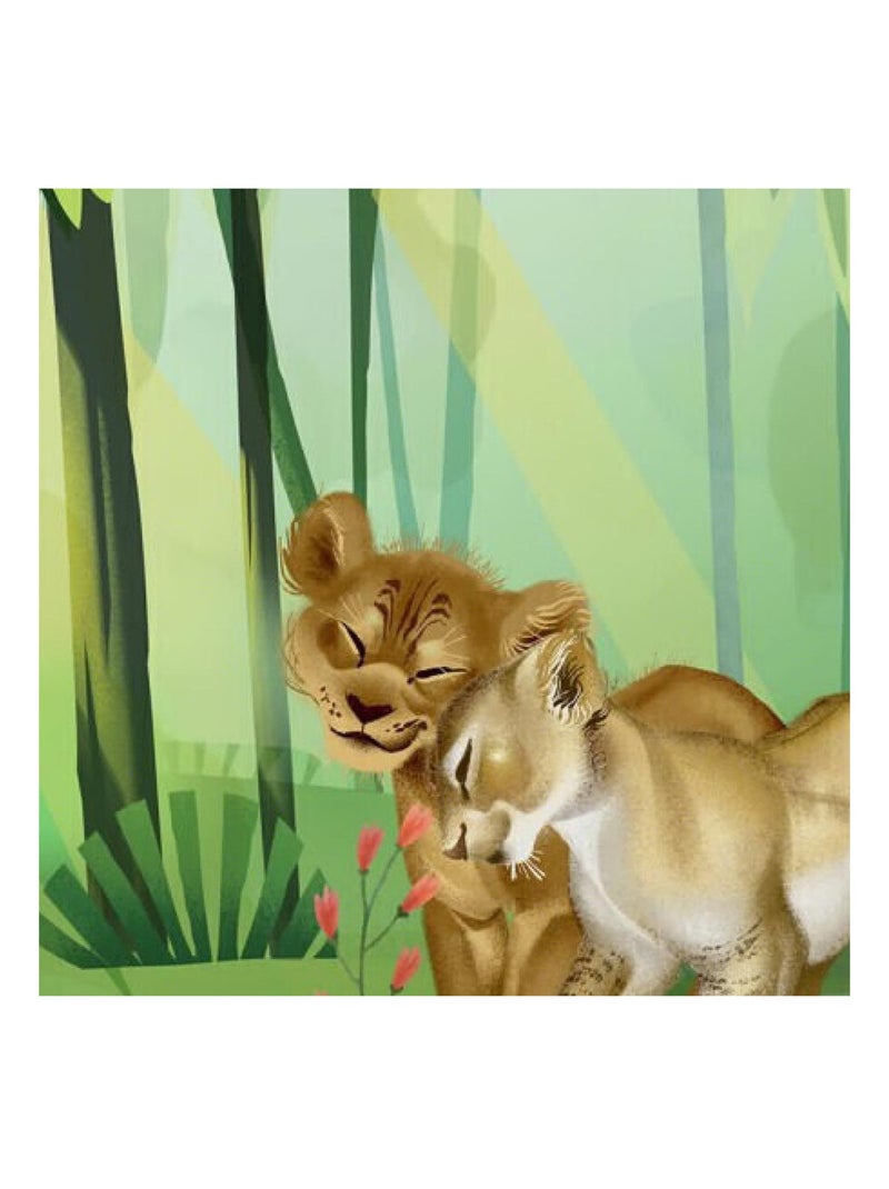 Papier Peint Intissé Le Roi Lion Disney Simba et Nala 400 cm x 280 cm Multicolore - Kiabi