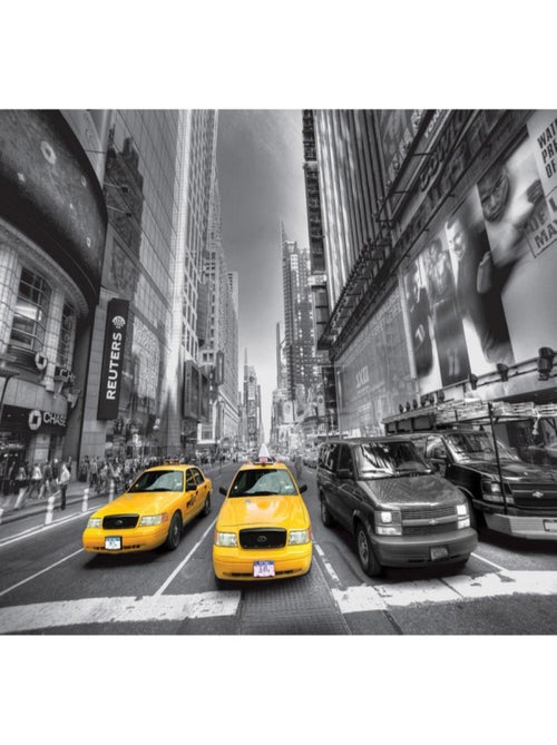 Papier Peint intissé New York Taxi Jaune 375x270 cm - Kiabi