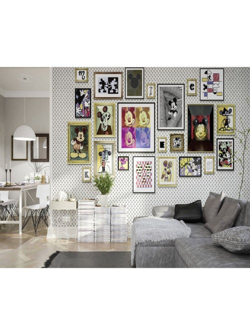 Papier Peint intissé panoramique Mickey Art Collection Disney vue dans des cadres 400X250CM - Kiabi