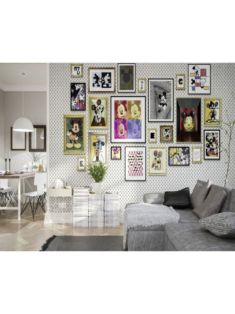 Papier Peint intissé panoramique Mickey Art Collection Disney vue dans des cadres 400X250CM Multicolore - Kiabi