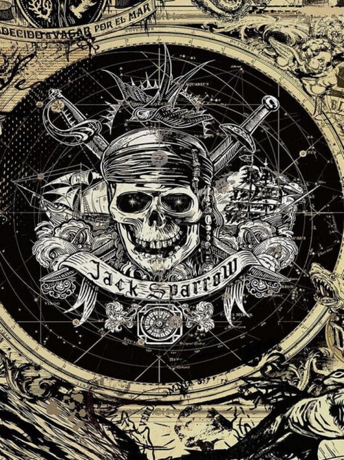 Papier Peint intissé panoramique Pirate des Carïbes 5 fond sépia Disney 400X250CM - Kiabi