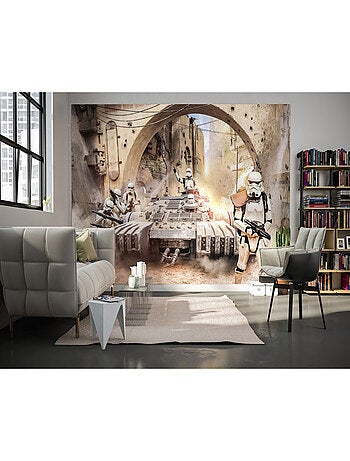 Papier Peint intissé panoramique Tanktrooper et stormtroopers à l'attaque - Star Wars 400X250CM