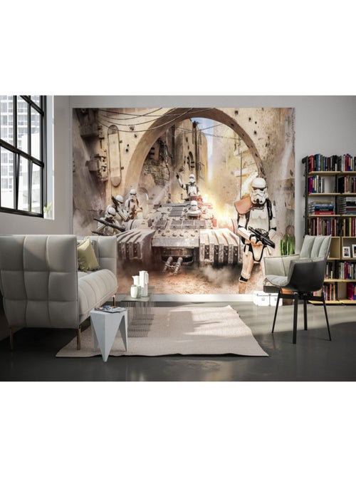 Papier Peint intissé panoramique Tanktrooper et stormtroopers à l'attaque - Star Wars 400X250CM - Kiabi