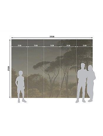 Papier peint intissé pinède sépia 375 x 270 cm