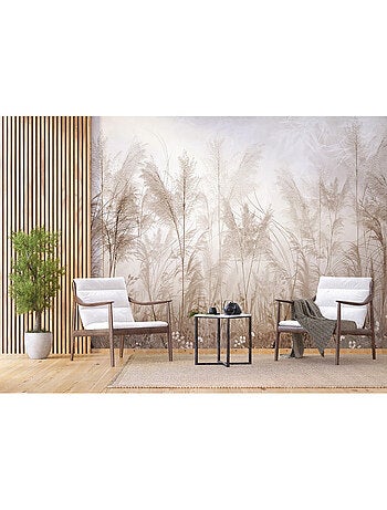 Papier peint intissé végétation plantes sépia 375 x 270cm