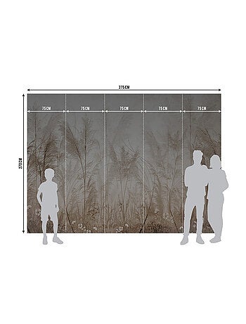 Papier peint intissé végétation plantes sépia 375 x 270cm