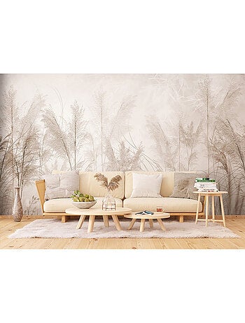 Papier peint intissé végétation plantes sépia 375 x 270cm