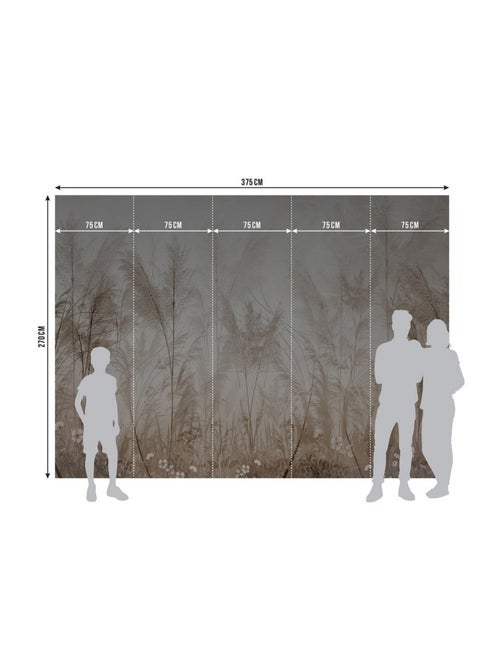 Papier peint intissé végétation plantes sépia 375 x 270cm - Kiabi