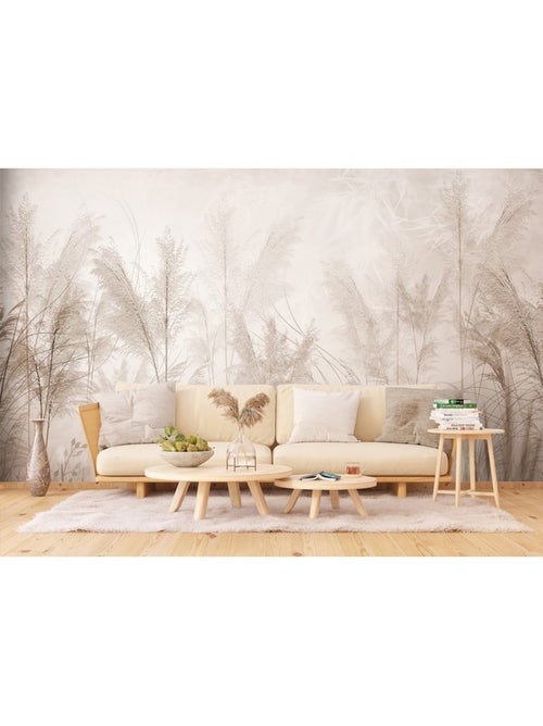Papier peint intissé végétation plantes sépia 375 x 270cm - Kiabi