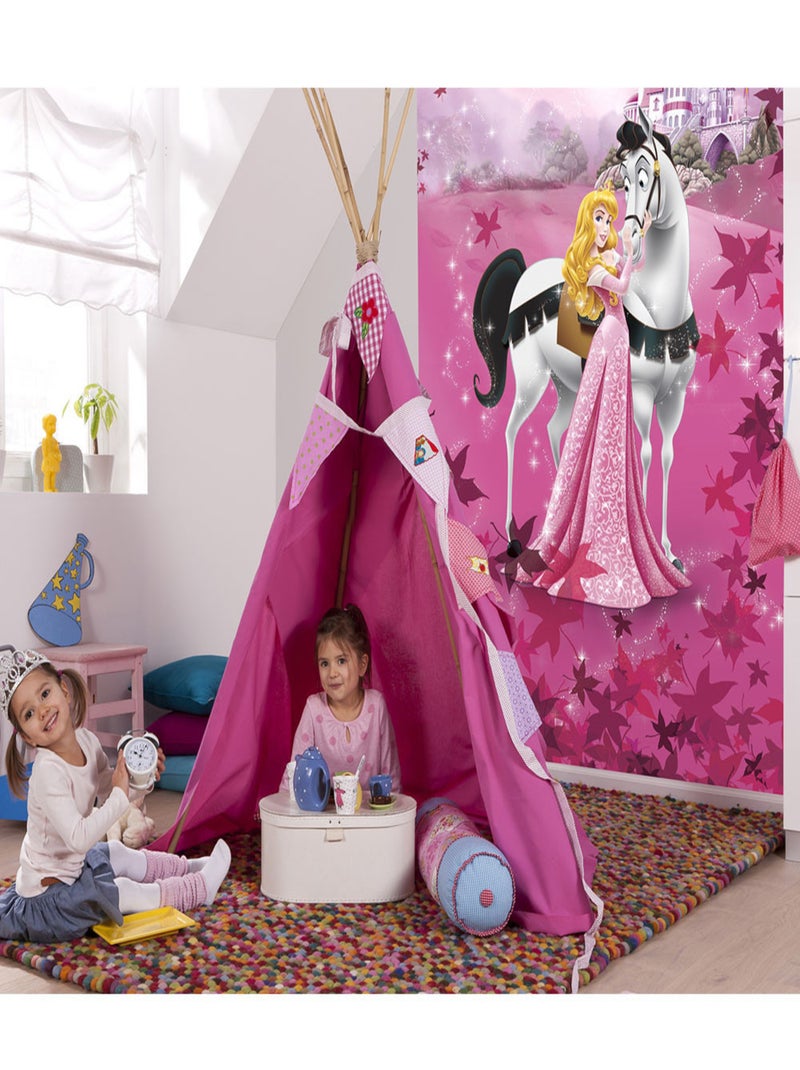 Papier peint La Belle au Bois Dormant Aurore 184X254 CM Rose - Kiabi