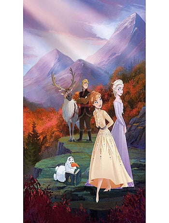 Papier Peint La Reine des Neiges 2 Disney Anna Elsa Olaf Sven Kristoff le printemps arrive 184cm x 2