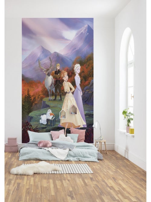 Papier Peint La Reine des Neiges 2 Disney Anna Elsa Olaf Sven Kristoff le printemps arrive 184cm x 2 - Kiabi