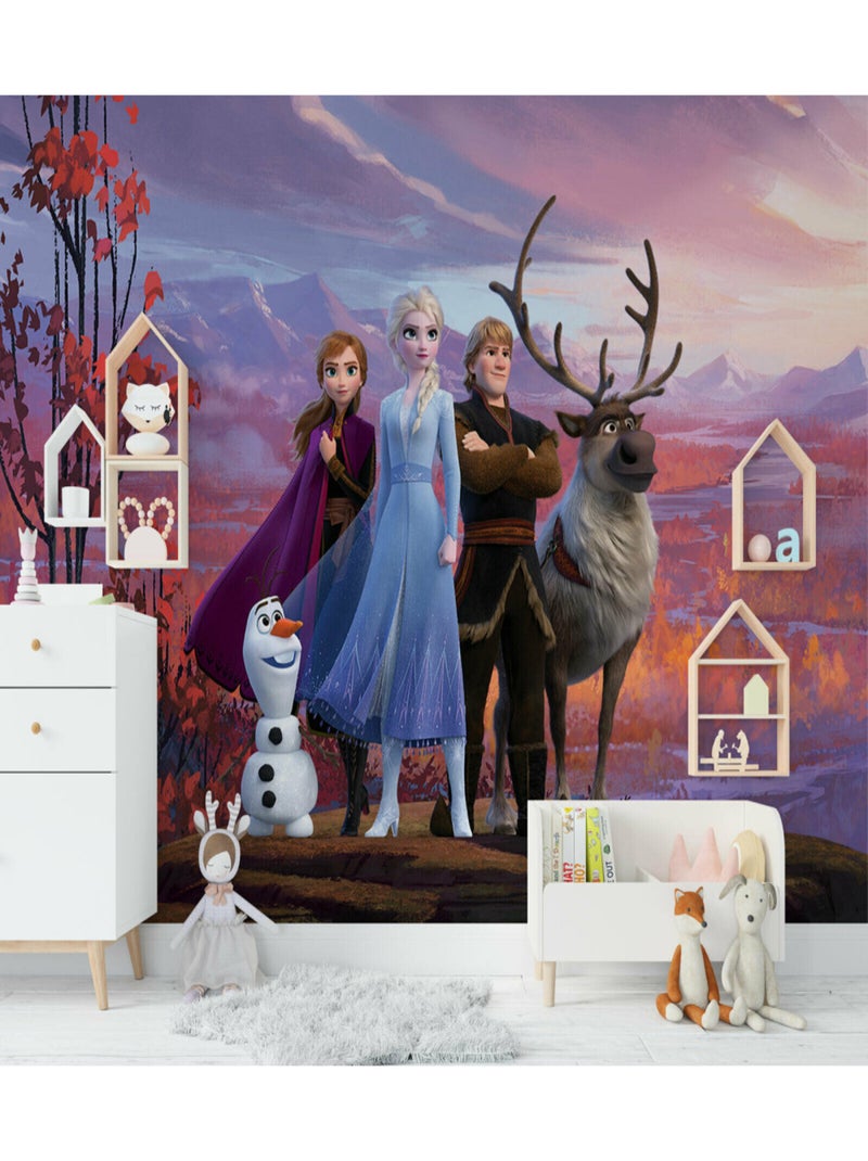 Papier peint La Reine des Neiges II  252X182 cm Bleu - Kiabi