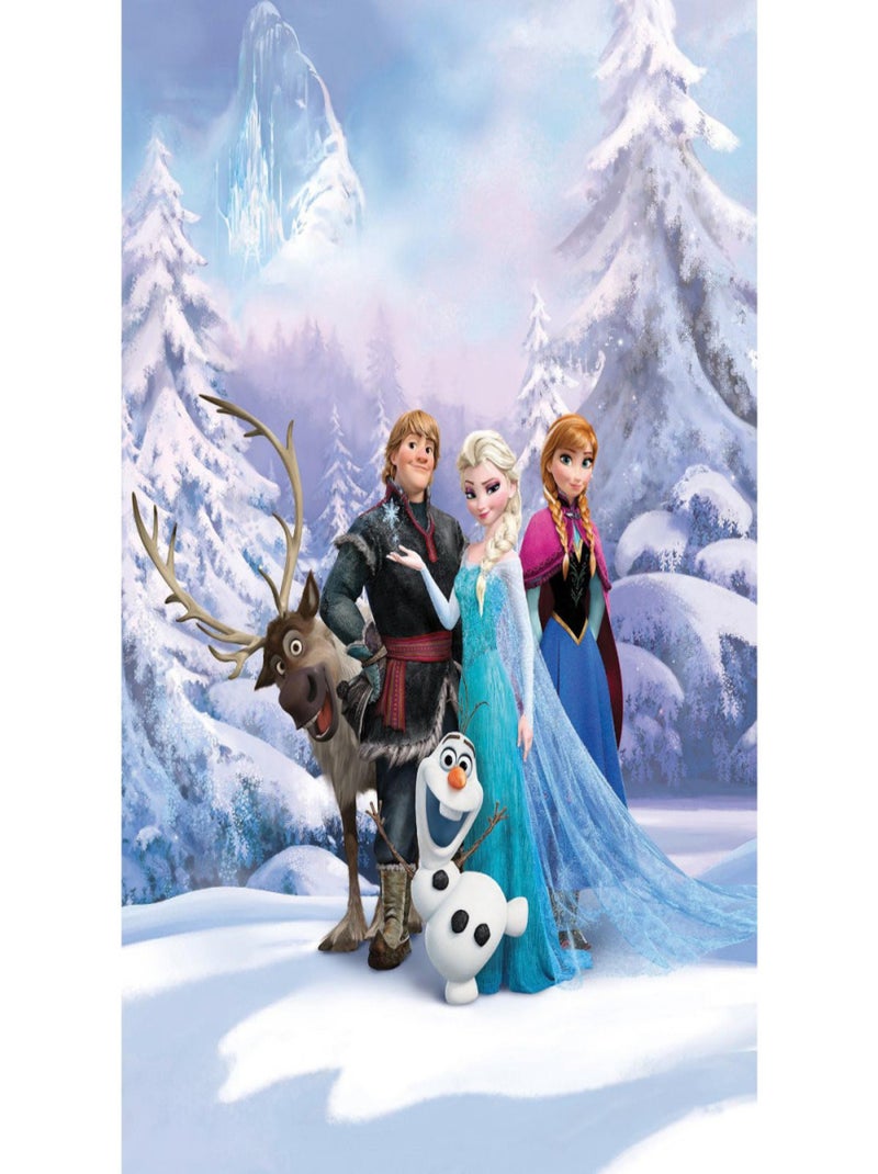 Papier peint La Reine des Neiges Pays d'hiver Disney Frozen 184X254 CM Bleu - Kiabi